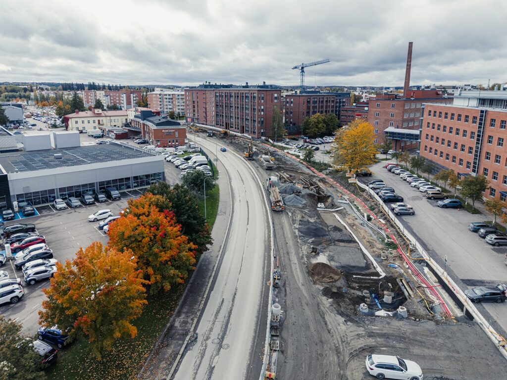 Hatanpään valtatie ilmasta katsottuna lokakuussa 2025